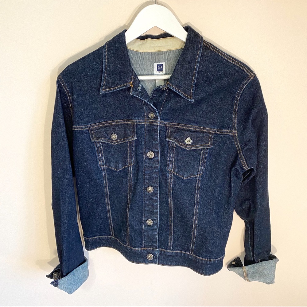 Vintage Gap Classic Dark Wash Jean Jacket